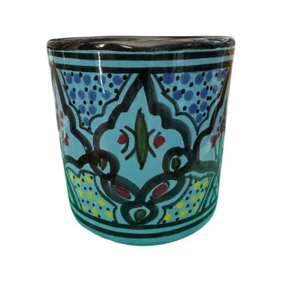 Le Souk Blue Print Ceramic Hand Painted Tunisian Mug - Picture 2 of 8